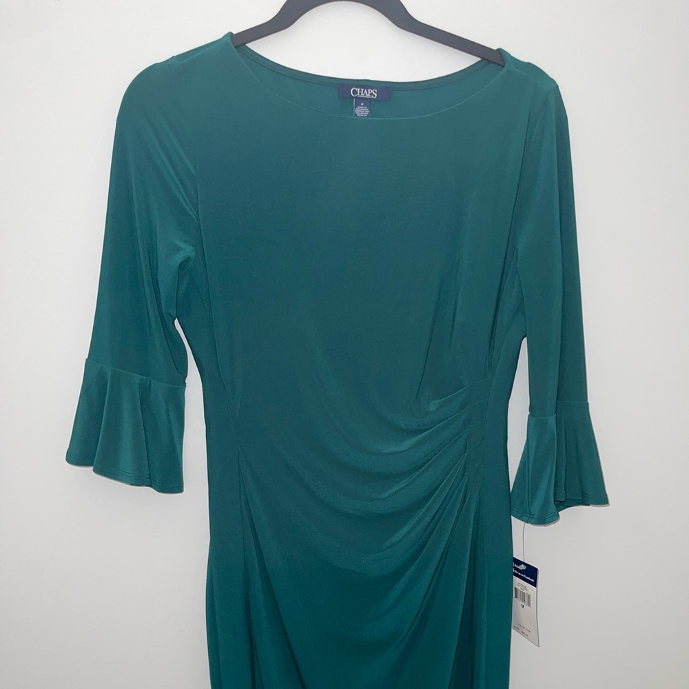 Chaps body con dress brand new teal color